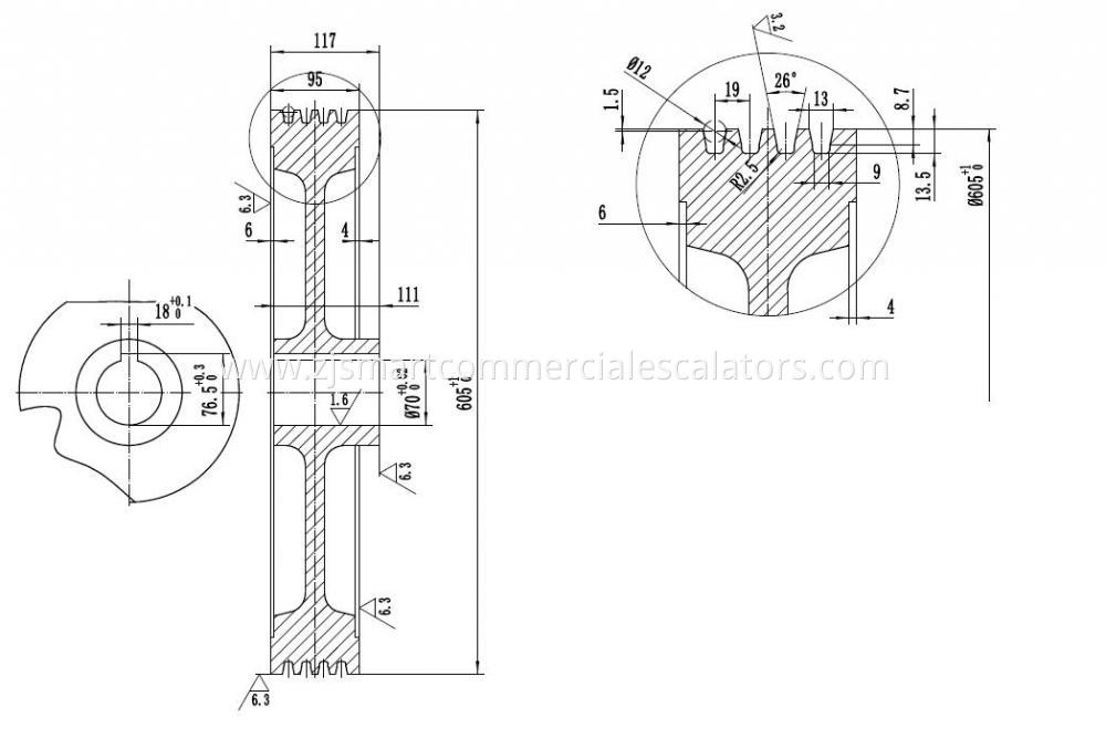 ThyssenKrupp Dongyang Traction Sheave 605*4*12